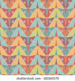 Vector seamless pattern with color butterflies. Decorative background for print, web. Combinatorial ornamental illustration