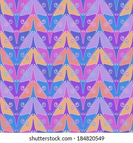 Vector seamless pattern with color butterflies. Decorative background for print, web. Combinatorial ornamental illustration