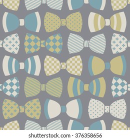 Vector seamless pattern with color butterfly tie.