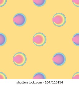 Vector seamless pattern color circles on a yellow background