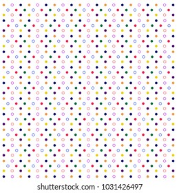 Vector seamless pattern with color dots. Cute background for baby.  Illustration. 