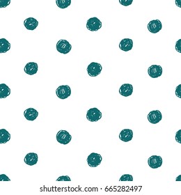 Vector seamless pattern with color  dots. Dots - doodle.