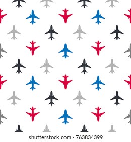 Vector seamless pattern with color flat planes