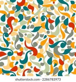 vector seamless pattern, color floral background, plant and botanical ornament for clothing, fabric, textiles, packaging and decoration of household items