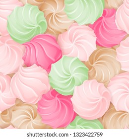 vector seamless pattern with color meringues