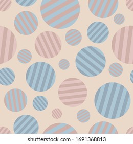 Vector seamless pattern - color pastel circles, mask added, can be edited