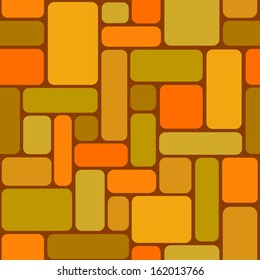 Vector seamless pattern with color rectangular tiles. Simple abstract ornamental illustration with stylized covering and mosaic. Traditional architectural graphic drawing background for print and web 