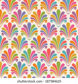 Vector seamless pattern with color shells. Abstract decorative illustration for print, web