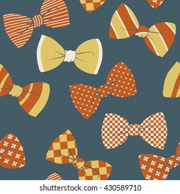 Vector seamless pattern with color vintage  butterfly tie.