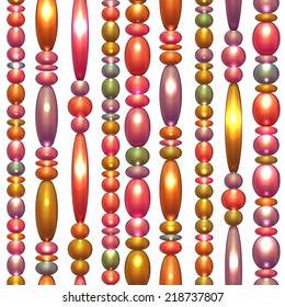 Vector seamless pattern with colored beads