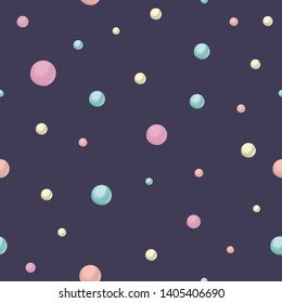 Vector seamless pattern with colored circles. Magical unicorn themed repeat background. Good for children textile, clothes, stationery, baby shower 
