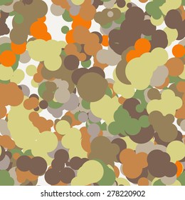 Vector seamless pattern of colored circles in contrasting colors