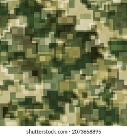 Vector seamless pattern of colored diagonal cells camouflage. Texture for hipster textile print. Decorative chaos camo background