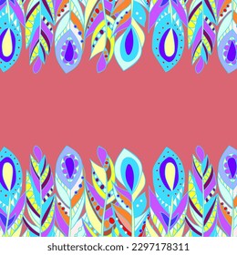 Image vectorielle motif harmonieux de plumes colorées.