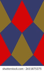 Vector seamless pattern of colored geometric elements in the form of quadrangles of green, blue, red tones.