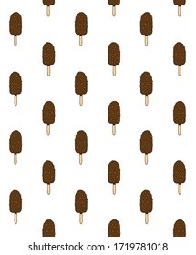 Vector seamless pattern of colored Hand drawn doodle sketch eskimo ice cream isolated on white background