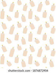 Vector seamless pattern of colored hand drawn doodle sketch candle isolated on white background