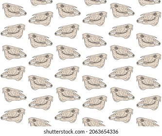 Vector seamless pattern of colored hand drawn doodle sketch horse skull isolated on white background