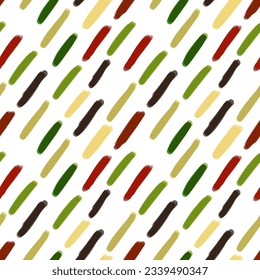Vector seamless pattern of colored palette hand-drawn brush stroke isolated on a white background