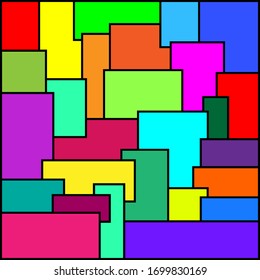 Vector, seamless pattern, colored rectangles for your projects, pattern for fabric, abstraction, a lot of color, vector for website.