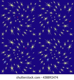 Vector seamless pattern with colored stars