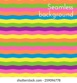 Vector seamless pattern of colored zigzags. Bright background for textile, wrapping, wallpaper, web page. 