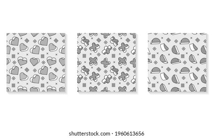 Vector seamless pattern, colorful pattern with 3d graphic elements. You can use this as a wallpaper in a childrens room. Eps 10