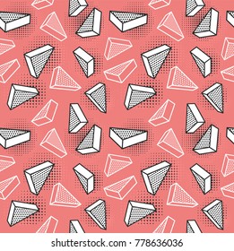 Vector seamless pattern, colorful pattern with 3d graphic elements. You can use this as a wallpaper in a childrens room