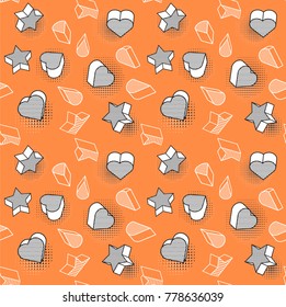 Vector seamless pattern, colorful pattern with 3d graphic elements. You can use this as a wallpaper in a childrens room