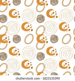 Vector seamless pattern with colorful abstract elements on white background