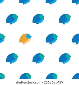Vector seamless pattern with colorful abstract birds. Vector repeating print for fabrics, paper, textile, gift wrap, banners or web design. Repeating background with funny birds