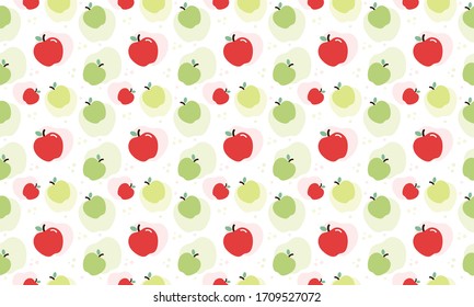 Vector Seamless Pattern Colorful Apple Minimalist Cover Template
