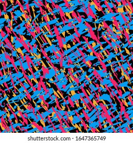 Vector seamless pattern with colorful brush strokes, hand drawn texture