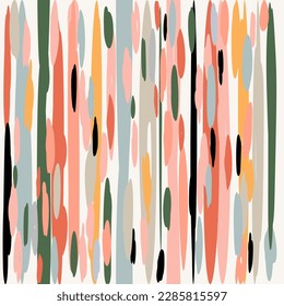 Patrón vectorial sin fisuras con trazos de pincel coloridos. Fondo del patrón de grifo. coloridas rayas de pincel bonitas. Moderno y hermoso patrón de rayas onduladas. Patrón orgánico para impresión, textil, envoltura