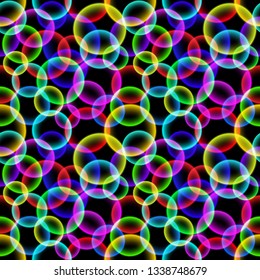 Vector seamless pattern with colorful bubbles