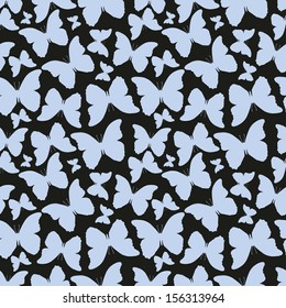 Vector seamless pattern with colorful butterflies. Vintage style 