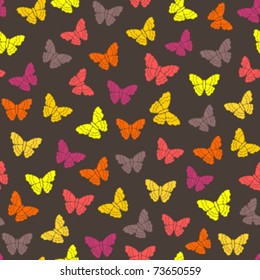 Vector seamless pattern with colorful butterflies