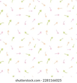 Vector seamless pattern with colorful chaotic arrows. For printing, packaging, textiles, wallpapers, children's design, scrapbooking, postcards