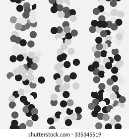 Vector seamless pattern with colorful confetti. Cute background with geometric shapes.