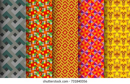 Vector Seamless Pattern Colorful Contemporary Style Geometric Shapes, for background, texture effect, frame, pattern fills or decoration.
