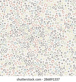 Vector seamless pattern of colorful crooked rings