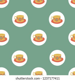 vector Seamless pattern with colorful cups. seamless pattern background