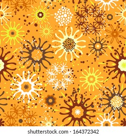 Vector seamless pattern with colorful decorative abstract doodle elements
