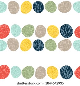 Vector seamless pattern with colorful decorative stones.Trendy style with copy space for text  design templates for social media stories,wallpapers,banners,posters.