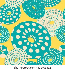 vector seamless pattern with colorful donuts or toroids