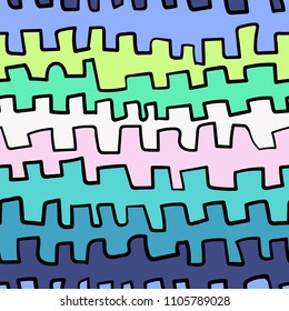 Vector seamless pattern with colorful doodle elements. Hand draw