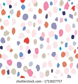 Vector seamless pattern with colorful dots. Scribble pattern background. colorful nice brush strokes and hand drawn background. Modern beautiful grunge confetti pattern. Organic pattern 