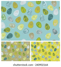 Vector seamless pattern, colorful eggs shapes for Easter design.