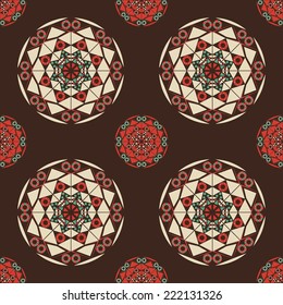 Vector seamless pattern. Colorful ethnic ornament. Arabesque style