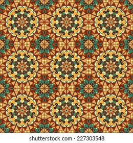 Vector seamless pattern. Colorful ethnic ornament. Arabesque style